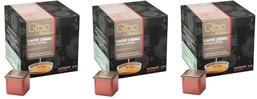 Tchibo Qbo Caffè Crema Menos Cafeína Premium Kaffeekapseln, 81 Stück - 3x27 Kapseln (Caffè, Intensität 5/10, mild und süßlich, entkoffeiniert), nachhaltig & aus 70% nachwachsenden Rohstoffen¹