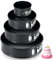 ECCOGREAT 4 Pcs Bandeja antiadherente para tarta de queso 10cm+18cm+23cm+26cm, Bandeja redonda para tartas a prueba de fugas con fondo extraíble, moldes para tartas de cumpleaños de liberación rápida
