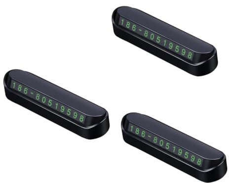 Mikinona 3st Parknummernkarte Autos Telefonnummer Parken Telefon Nummernschild Black
