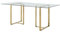 PASCAL MORABITO - Table à Manger 6 Personnes en Verre trempé et Acier Inoxydable - Transparent et doré - NILESA II de