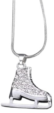 Halskette Ketten Schmuck Herren Frauen Anhänger Necklace Schlittschuh Schuhkette Purezirkon