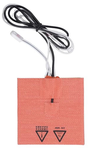 Silikon-Heizkissen, Flexibel, Eingebauter 100K-Thermistor, Gute Wärmeleitfähigkeit, 10 X 10 Cm, DC 24 V, 60 W, 3D-Drucker-Heizkissen, 16 AWG-Draht Zum Austausch