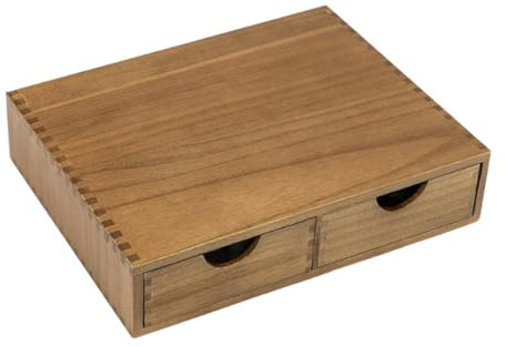 MagiDeal Tiroir de Rangement de Dosettes de Café En Bois, Porte Capsules, Organisateur de Thé et de Café, Tiroir à Capsule de Café, Distributeur Capsules avec 2 Tiroirs pour Maison, Bureau, Café