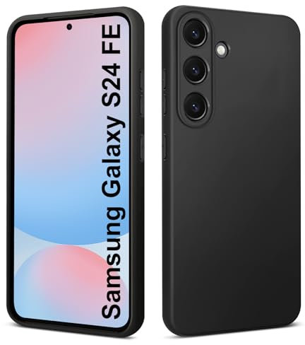 Elekpia Ultradünne Hülle für Samsung Galaxy S24 FE 5G, Matt Schwarz weiche Silikon Handyhülle mit hautschmeichelnder Griffigkeit | Stoßfeste Anti-Fingerprint Schutzhülle Case