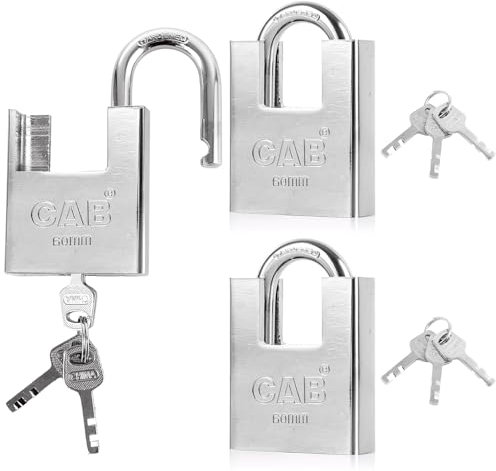 LDXDRU 3 Pack High Security Lock with Keys, Heavy Duty Padlock with 8.8mm Shackle, Waterproof Locker Padlocks Outdoor for Warehouse Container Garage Sheds Fences Gates