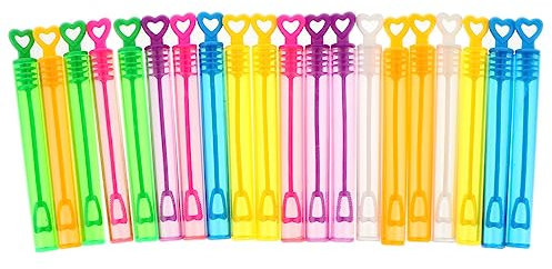 BESPORTBLE 20Stücke Herz Seifenblasenflaschen Set Blasenstäbe Für Kindergeburtstag Hochzeiten Und Partys Leere Blasenröhren Für DIY Seifenblasen Bubble Wand Kit Mischfarben