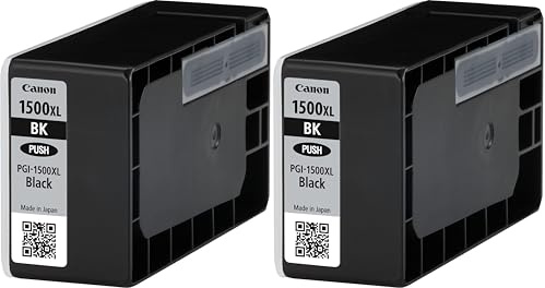 Canon Tintenpatrone PGI-1500 XL schwarz Black - 34,7 ml ORIGINAL für MAXIFY Drucker (Packung mit 2)