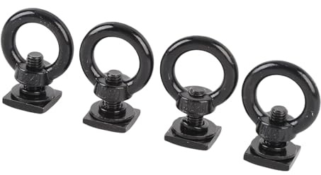 Stainless Steel T Slot Eye T Track Mount Tie Down Rings, Universal for Roof Luggage Racks, Truck Compartments, and More (Black)