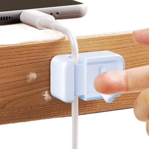 Cord Organizer for Desk, Wire Clip Holder, Adhesive Cable Management, Sturdy Design, Easy Installation, Suitable for Charger, Desktop, Car, Nightstand, Phone, Wall, Office