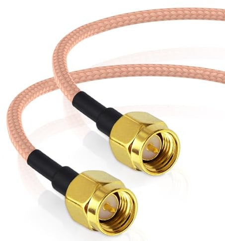 Superbat SMA Male to Male RG316D Cable 15cm 50ohm Double-Shielded WiFi Antenna Extension Cable for 4G LTE Router RTL-SDR USB Dongle ADS-B Receiver Network Analyzer SDR Devices