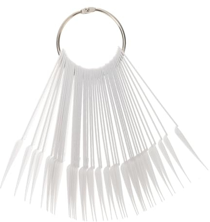 WEKADRIN 150Pcs Fan Shaped Nail Sample Sticks with Ring for Salon Nail Supplies Display and Practice Tips and Polish Organization