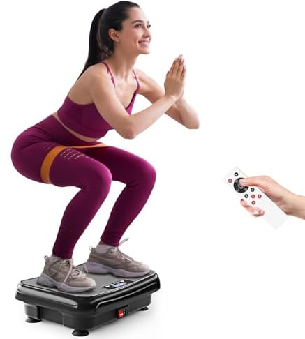 TISSCARE Piastra vibrante per allenamento mini piastre vibranti per attrezzature fitness per casa, 180 kg di capacità, piastra vibrante sport, piattaforma di allenamento per la casa cardio-fitness