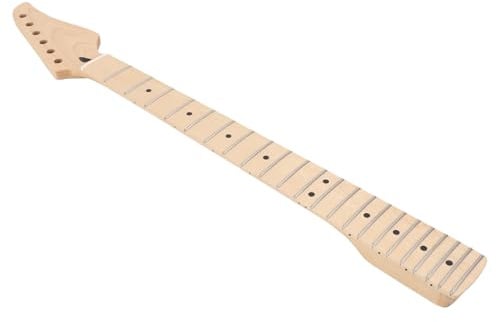 Fockety E Gitarrenhals, Dual Action Halsstab, Rechtshändiges Ahorngriffbrett, 22 Bünde, Knochensattel, Vorgebohrte 10 mm Stimmlöcher, Ersatz von E Gitarrenteilen für ST Ersatz