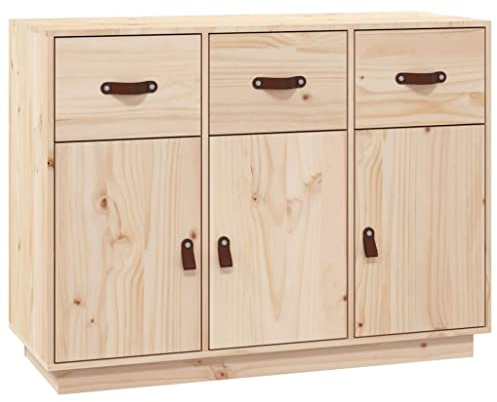 Tomostar Anrichte für Küche, Sideboard, niedrig, Aufbewahrungsschrank, Wohnzimmer, 100 x 40 x 75 cm, massives Kiefernholz