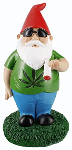 Gnometastic Gnomes Smoking Hippie Gnome, 8.5in, Indoor Outdoor Funny Garden Gnomes Decoration for Yard, Planter Pot, Lawn Ornament, Patio and Home Decor
