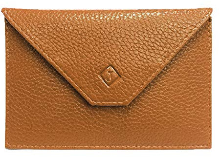 LOLUNA® Pochette Format enveloppe pour Papier Voiture, Carte Grise, permis Conduire Tout en Cuir Plusieurs Couleur Homme et Femme (Camel)