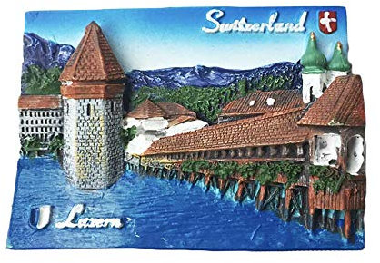3D Luzern Schweiz Kühlschrank Kühlschrankmagnet Tourist Souvenirs Handgemachte Harz Handwerk Magnetische Aufkleber Home Küche Dekoration Reise Geschenk