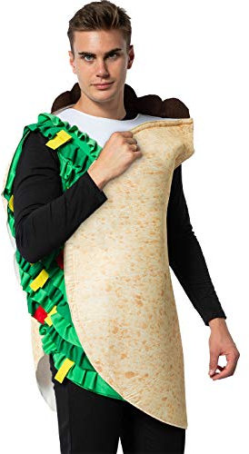 EraSpooky Disfraz de Taco de Comida Mexicana para Adultos Disfraces Fiesta de Halloween Traje Divertido para Hombres Mujeres