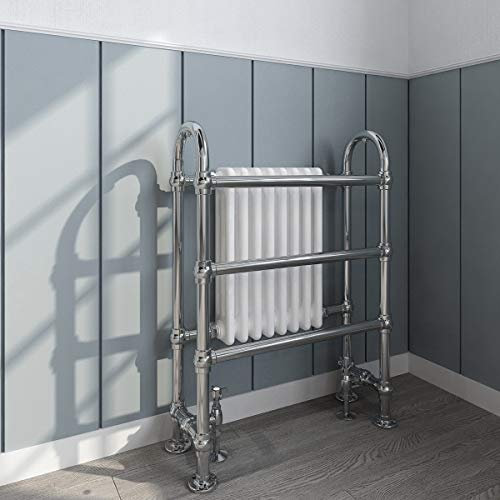 NRG Traditional Double Heated Towel Rail Bathroom Column Radiator 904 x 674 mm White
