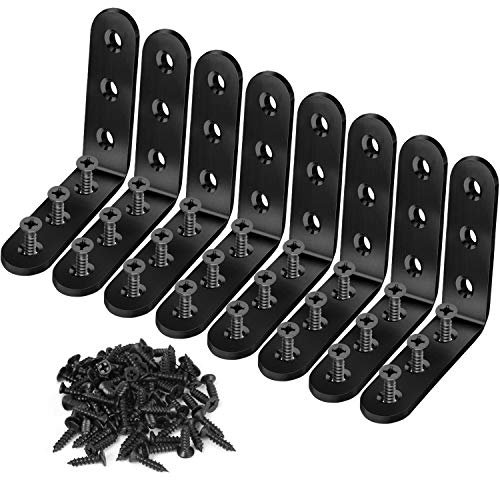 8 Pièces Equerre Fixation,90 Degrés à Angle Droit Patte D'assemblage,Support d'angle en L FormeFixation Équerre (80*80*3mm)