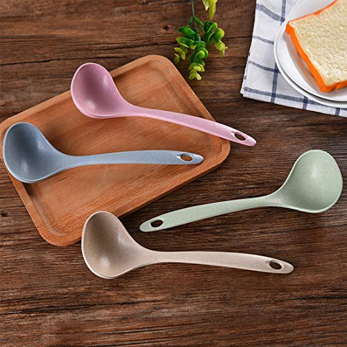 ZPS1001 Soup Ladle Spoon with Comfortable Grip - Cooking and Serving Spoon for Soup, Chili, Gravy, Salad Dressing and Pancake Batter 4 Pack