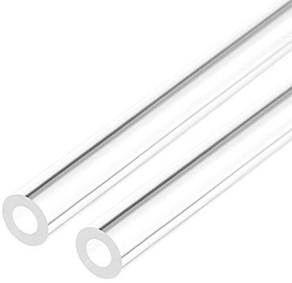 sourcing map 2 Stück PVC Transparent Rohr, Innendurchmesser 4mm Durchmesser 8mm LÄNGE 610mm Acryl Kunststoffrohr für Lampenbau, Stehlampen, Möbel