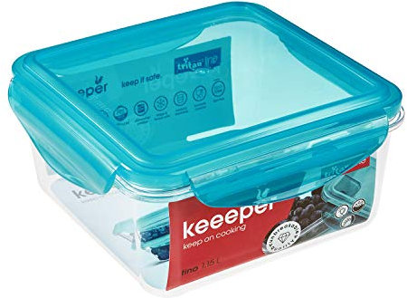 keeeper Frischhaltedose, 16 x 16 x 8 cm, 1,15 l, Tino Tritan, Blau
