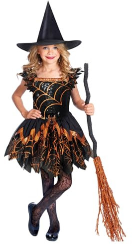 amscan 9911967 - Mädchen Gruselige Spinne Hexe Halloween Kostüm 3-4 Jahre