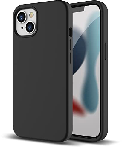 ZUSLAB Custodia in Vero Silicone Compatibile con Apple iPhone 13 6.1 pollici (2021), Cover Sottile in Gomma Gel Morbida - Nero