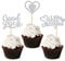 Blumomon 24 Pack Silver We Will Miss You Cupcake Toppers Glitter Heart Good Luck Cupcake Picks Decorations for Going Away Retirement Theme Party Supplies