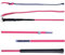 JA Horse Longierpeitsche Longier Peitsche Longieren 180/200 cm teilbar zerlegbar, zweiteilig, zum Zusammenschrauben (180 cm, JA Basic-Griff pink)