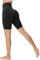 Memoryee Kurze Leggings Damen Push Up Booty Sport Nahtlose Shorts Hintern Heben Hohe Taille Bauchkontrolle Yogahose/D-Black/XL