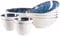 MÄSER Serie Frozen 9-teiliges Bowl Set aus schöner Keramik, 1 Salatschüssel, 4 Ramen Schalen und 4 Dip Schälchen, organische Formen im Vintage Look, händisch lasiert, Steinzeug, Blau, 26