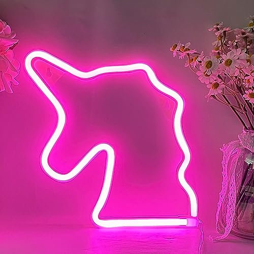 LED Einhorn Neonlicht Schild Batterie oder USB Powered Neon Licht Wand Led Deko für Schlafzimmer, Kinderzimmer, Wohnzimmer, Bar, Party, Weihnachten