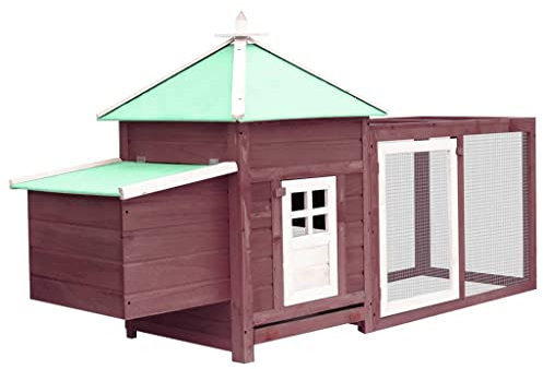 vidaXL Hühnerstall mit Legenest Mokka 190x72x102 cm Tanne Massivholz