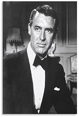 YYKG Cary Grant Schwarz-Weiß-Foto-Portrait-Poster auf Leinwand, Kunst, Poster und Wandkunst, Bilddruck, modernes Familien-Schlafzimmer, Dekoration, Poster, 40 x 60 cm