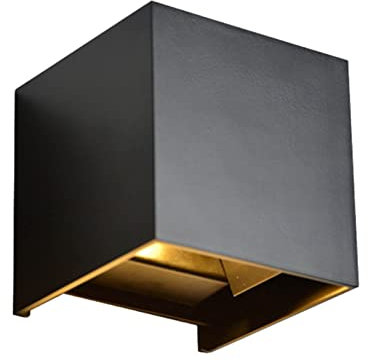 6W LED-Wandleuchte, Quadratische LED-Leuchte nach Oben und Unten, RGB-Wandleuchte mit Fernbedienung, Verstellbare Montierte Würfelleuchte für Den Innen- und Außenbereich, für die Beleuchtung der Veran