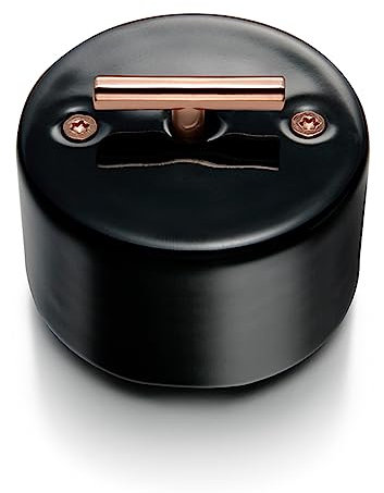 FONTINI - Va-et-vient metal cuivre brillant porcelaine noire DO
