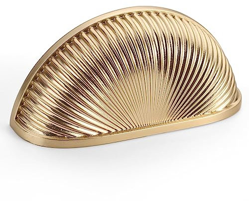 Coinkoly 10 Stück Möbelgriffe Muschelgriffe Gold 76 mm Lochabstand Zinklegierung Möbelgriffe Griffe Schrankgriffe Küchengriffe Schubladengriffe Kleiderschrank Türgriffe CK-EU0010