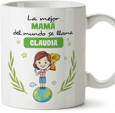 MUGFFINS Tazas Personalizadas para MADRE/MAMÁ - En Español - Eres Mejor del Mundo - 11 oz / 330 ml - Regalo personalizable original y divertido