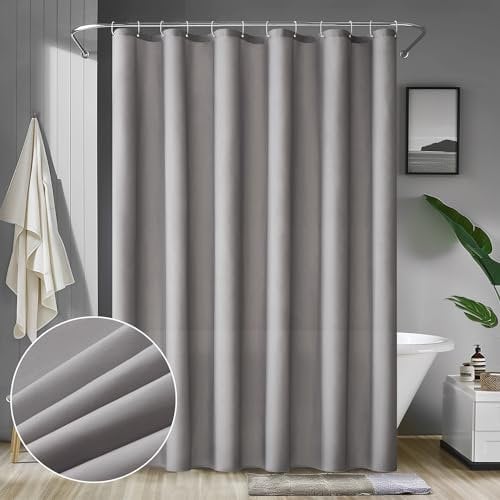 MIULEE Tenda per Doccia 200 x 240 cm Grigio Impermeabile Resistente Alla Muffa in Lavatrice Poliestere Con 16 Ganci
