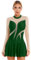 TiaoBug Eiskunstlauf Kleid Damen Eislaufen Rollschuh Kleid Langarm Mesh Glitzer Ballettkleid Tanzkleid Gymnastik Bekleidung gr.S M L XL Grün P S