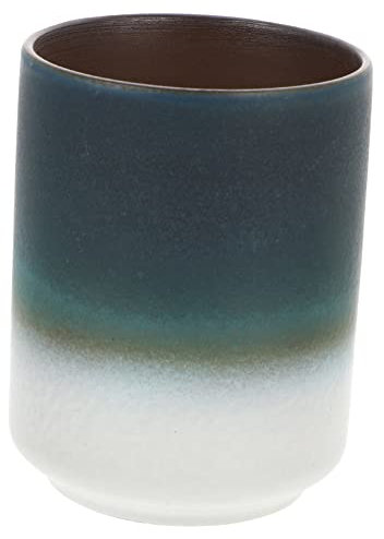MUCKLILY Vintage Japanese Ceramic Tea Cup 250ml Heat-Resistant Gradient Blue White Water Mug for Office and Home Drinking