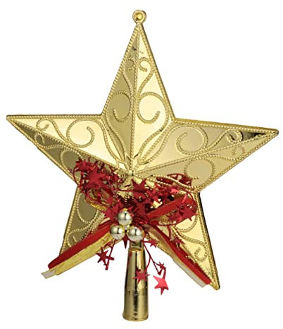Cabilock Weihnachtsbaum Sternverzierungen Weihnachtsbaum im Freien Funkelnde Baumspitze pentagram bürodeko Outdoor-Dekor Weihnachtsdekoration Christbaumschmuck Weihnachten Kamm Füllstoff