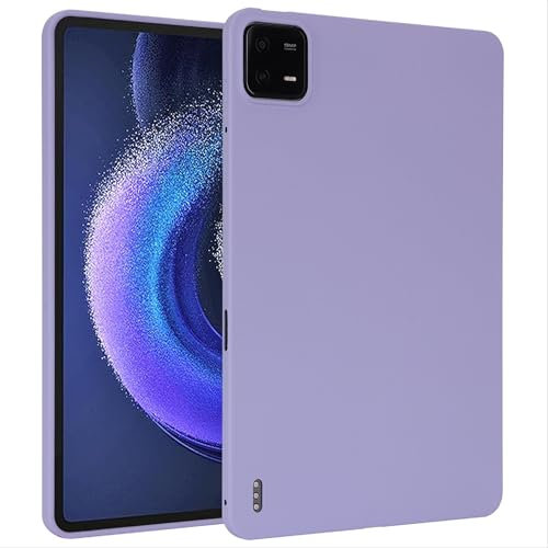 GIOPUEY Funda para Xiaomi Pad 6, Carcasa Trasera de TPU Suave, Ultraplano, Anti-vibración y Anti-Deslizamiento - Purple