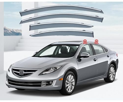 SUHNGE 1 Satz Windabweiser Regenabweiser für Mazda 6 MK2-GH1 2007-2013, Seitenscheiben Regenschutz Regenabweise, Autofenster Anklebbare Windschutz Deflektoren