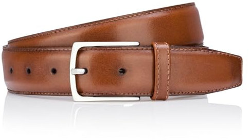 LINDENMANN Premium Ledergürtel Handmade in EU 35 mm braun, Farbe/Color:braun, Size US/EU:Bundweite 90 cm Gesamtlänge 105 cm W 35.5 L