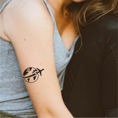 Fake Tattoo Reise – Temporalis® | Temporäre Tattoos für Erwachsene – EU-zertifizierte Kosmetik, vegan & wasserfest – Hält 1 bis 2 Wochen [Weltreise Abenteuer]
