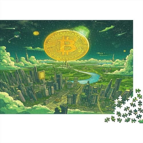 lihuogongsio Krypto Puzzle 1000 Teile Puzzle Teilige Digitale Welt Spielepuzzles Für Die Ganze Familie Brain Challenge Raumdekoration Lernspiel Spielzeug 1000pcs (75x50cm)