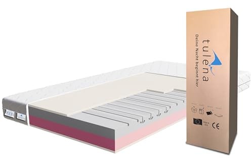 TULENA NOX - Materasso 160 x 190 cm, in schiuma confortevole, H2 + H3 Comfort, 18 cm, con materasso reversibile, rivestimento antibatterico con chiusura lampo
